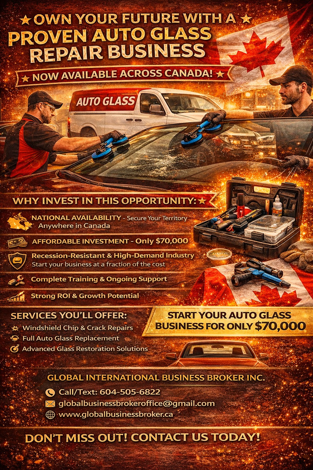  A Proven Auto Glass Repair Business for Sale